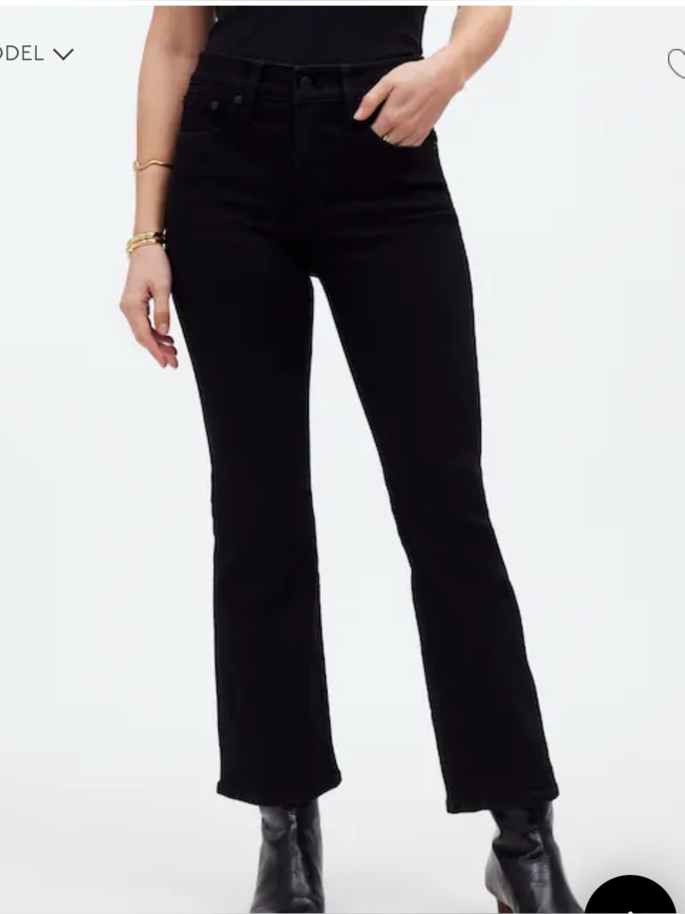 NEW Madewell Flare Bootcut Black Jeans Women size 26 Coastal Cowgirl